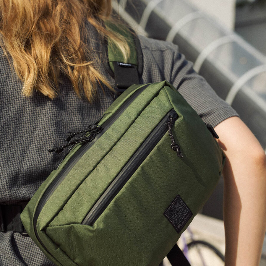 sacoche verte tissu ripstop made in france
