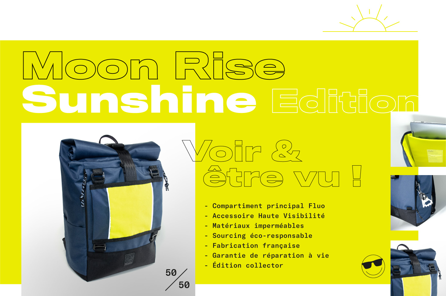 Moon Rise Sunshine Edition sac à dos vélotaf haute visibilité