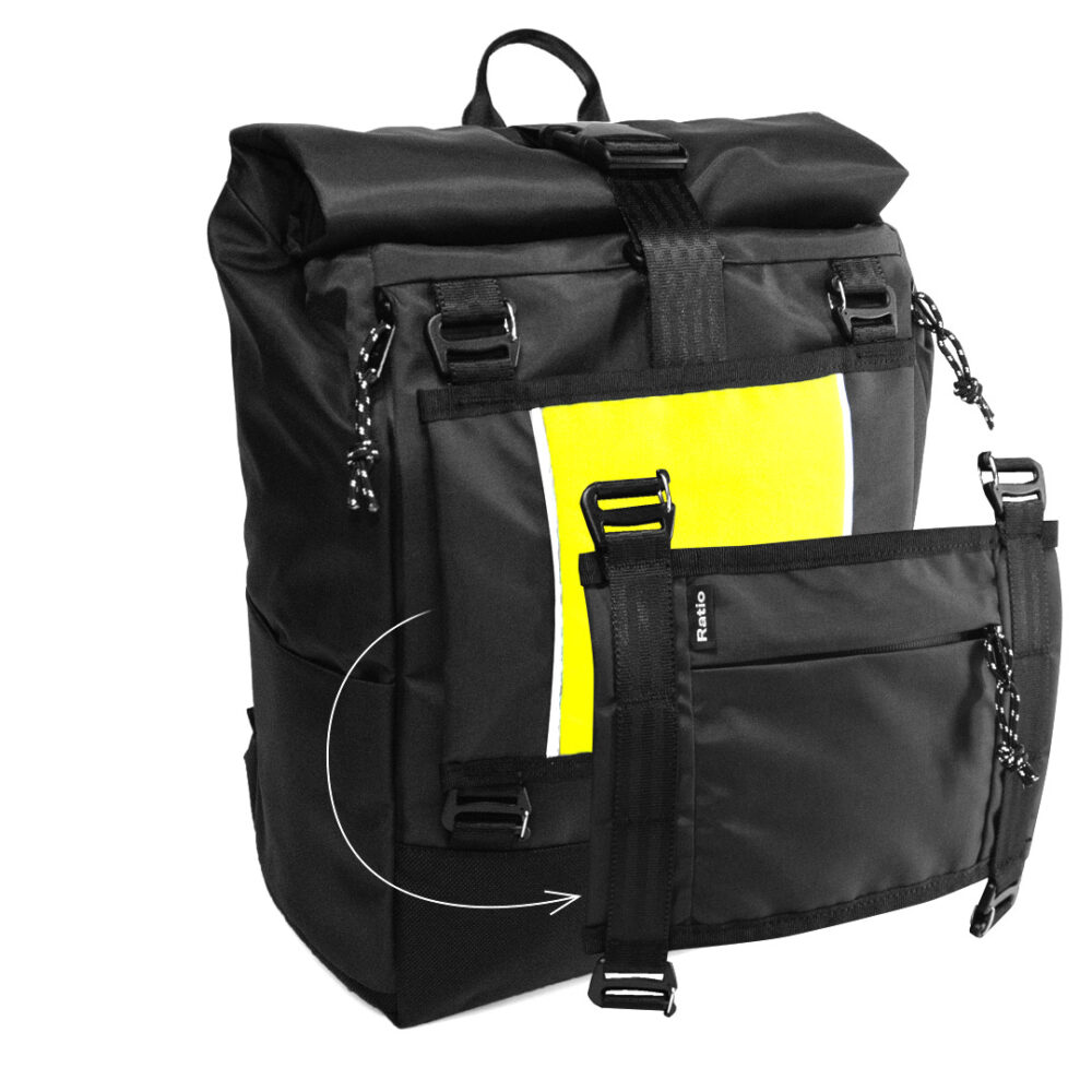 sac à dos imperméable made in france avec pochette haute visibilité